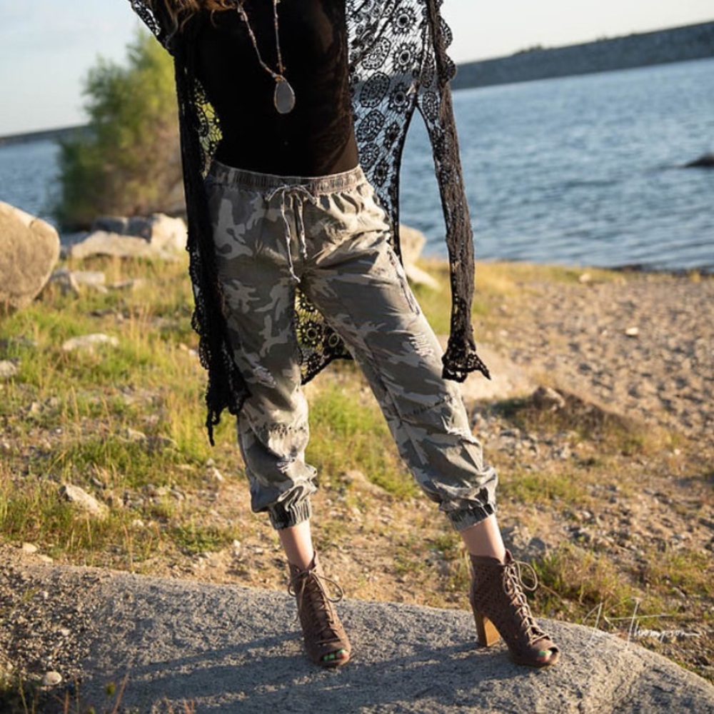 Lace up peep toe booties